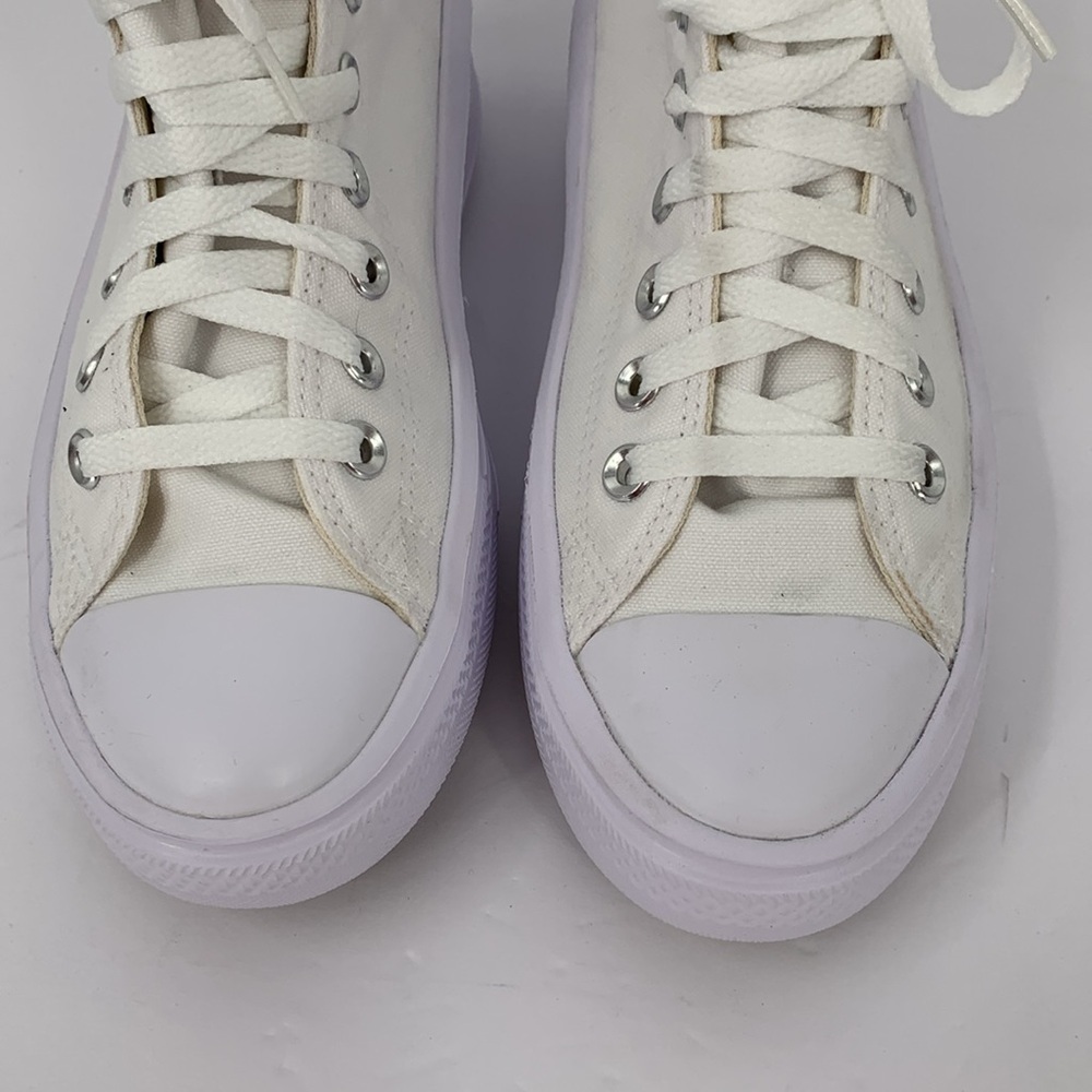 Converse All Star Chuck Taylor high top platform sneaker shoe white canvas 7 - Picture 4 of 9